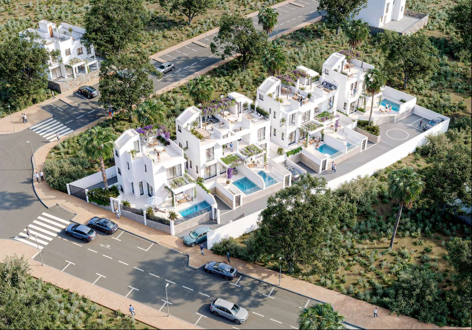 Moderne Villen und Reihenhäuser in exklusiver Wohnanlage in Nerja