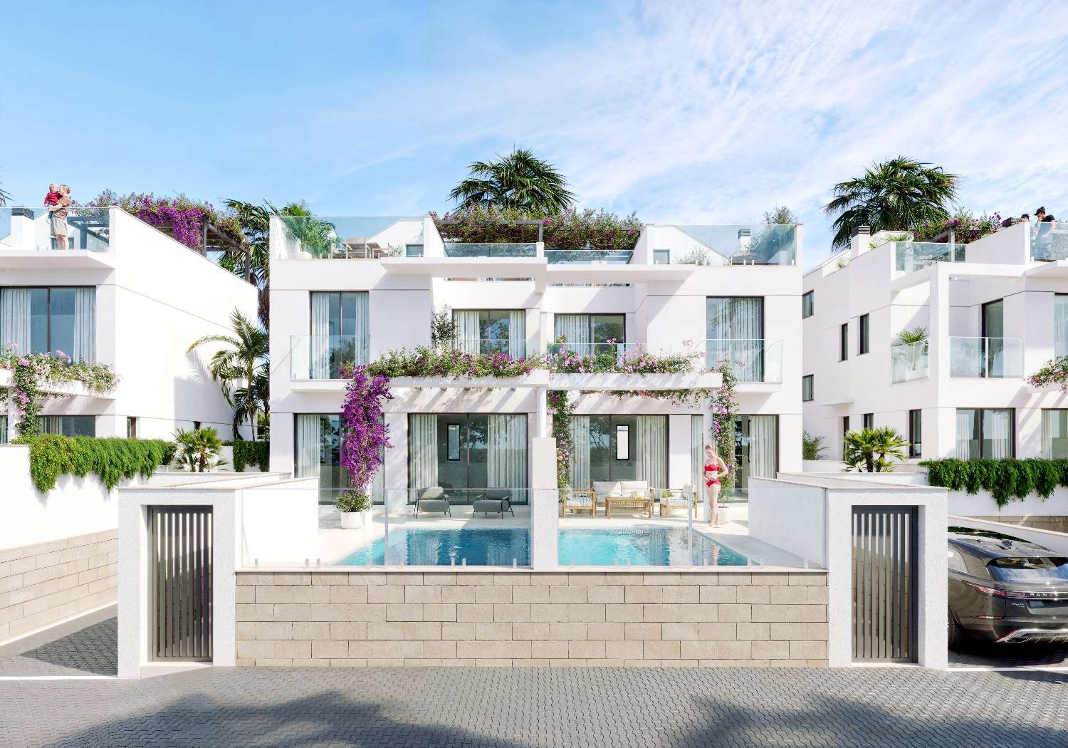 Moderne Villen und Reihenhäuser in exklusiver Wohnanlage in Nerja