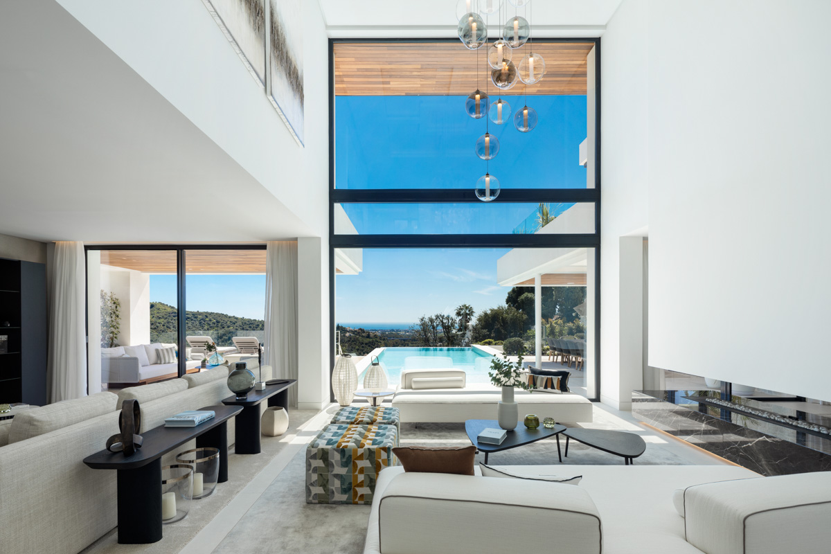 Moderne Luxusvilla in Lomas de La Quinta – Architektur von Carlos Lamas mit Meerblick