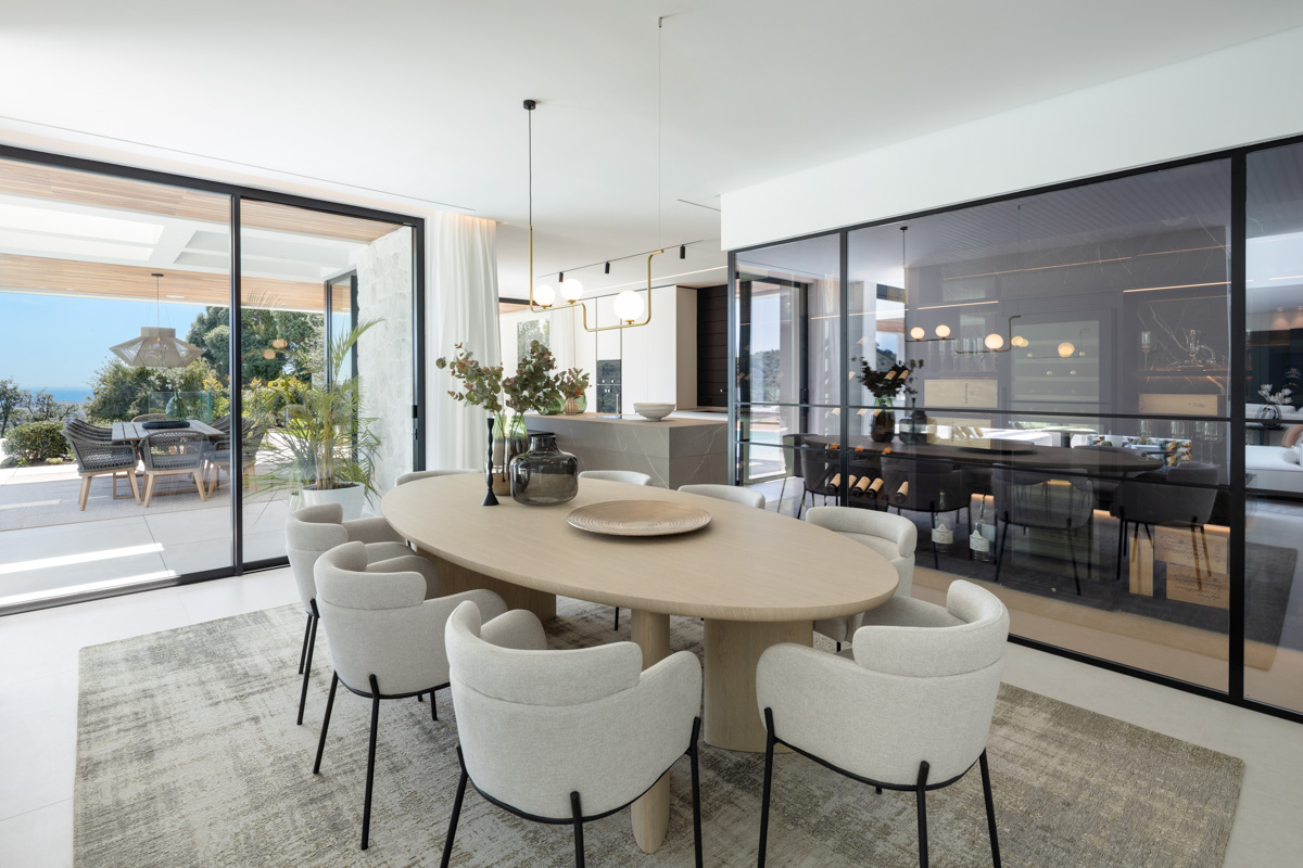 Moderne Luxusvilla in Lomas de La Quinta – Architektur von Carlos Lamas mit Meerblick