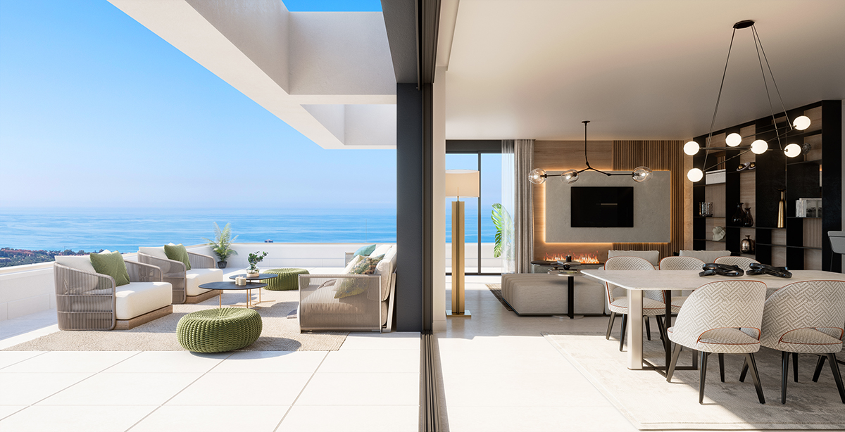 Appartements neufs exclusifs et penthouses de luxe avec vue sur la mer à Marbella